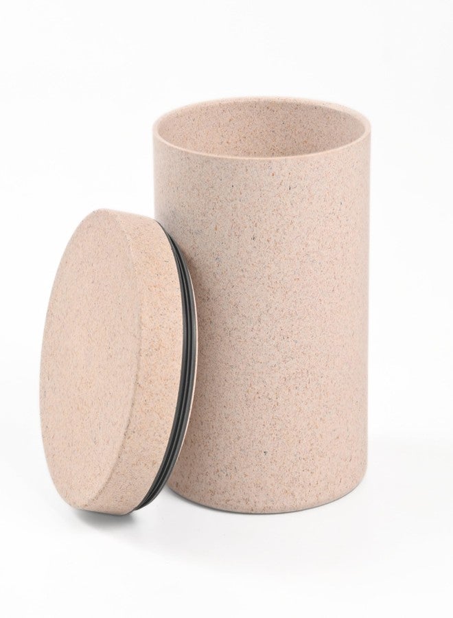 Eha Earth Friendly Canister with Air Tight Lid | Food Storage Container Jars | Microwave Safe | Made with Rice Husk and Bamboo Fibers | 700ml | 1 Piece | Sand Castle - Image 1